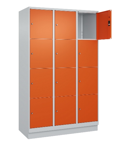 C+P Schließfachschrank Classic PLUS, Sockel, 2 Abteile, 1950x600x500mm, 7016/7016