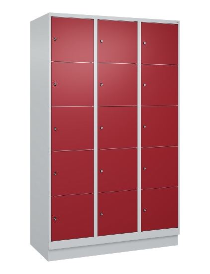 C+P Schließfachschrank Classic PLUS, Füße, 2 Abteile, 1950x800x500mm, 9016/9016