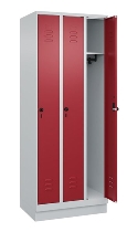 C+P Spind Classic PLUS 080020-39 mit Sockel 3 Abt. 250mm Drehriegel (HxBxT) 1950x750x500mm 7035/3003