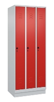 C+P Spind Classic PLUS 080020-39 mit Sockel 3 Abt. 250mm Drehriegel (HxBxT) 1950x750x500mm 7035/3003