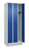 C+P Spind Classic PLUS 080020-39 mit Sockel 3 Abt. 250mm Drehriegel (HxBxT) 1950x750x500mm 7035/3003