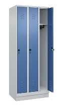 C+P Spind Classic PLUS 080020-39 mit Sockel 3 Abt. 250mm Drehriegel (HxBxT) 1950x750x500mm 7035/3003