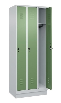 C+P Spind Classic PLUS 080020-39 mit Sockel 3 Abt. 250mm Drehriegel (HxBxT) 1950x750x500mm 7035/3003