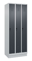 C+P Spind Classic PLUS 080020-39 mit Sockel 3 Abt. 250mm Drehriegel (HxBxT) 1950x750x500mm 7035/3003