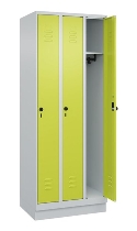 C+P Spind Classic PLUS 080020-39 mit Sockel 3 Abt. 250mm Drehriegel (HxBxT) 1950x750x500mm 7035/3003