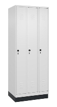 C+P Spind Classic PLUS 080020-39 mit Sockel 3 Abt. 250mm Drehriegel (HxBxT) 1950x750x500mm 7035/3003