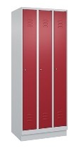 C+P Spind Classic PLUS 080020-39 mit Sockel 3 Abt. 250mm Drehriegel (HxBxT) 1950x750x500mm 7035/3003
