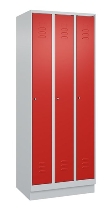 C+P Spind Classic PLUS 080020-39 mit Sockel 3 Abt. 250mm Drehriegel (HxBxT) 1950x750x500mm 7035/3003