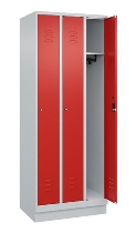 C+P Spind Classic PLUS 080020-39 mit Sockel 3 Abt. 250mm Drehriegel (HxBxT) 1950x750x500mm 7035/3003