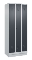 C+P Spind Classic PLUS 080020-39 mit Sockel 3 Abt. 250mm Drehriegel (HxBxT) 1950x750x500mm 7035/3003