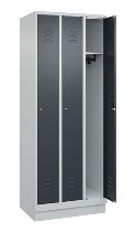 C+P Spind Classic PLUS 080020-39 mit Sockel 3 Abt. 250mm Drehriegel (HxBxT) 1950x750x500mm 7035/3003