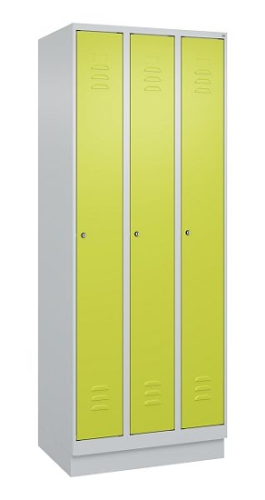 C+P Spind Classic PLUS 080020-39 mit Sockel 3 Abt. 250mm Drehriegel (HxBxT) 1950x750x500mm 7035/3003