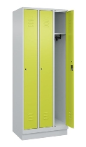 C+P Spind Classic PLUS 080020-39 mit Sockel 3 Abt. 250mm Drehriegel (HxBxT) 1950x750x500mm 7035/3003