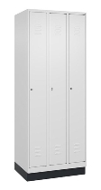 C+P Spind Classic PLUS 080020-39 mit Sockel 3 Abt. 250mm Drehriegel (HxBxT) 1950x750x500mm 7035/3003