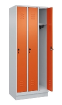 C+P Spind Classic PLUS 080020-39 mit Sockel 3 Abt. 250mm Drehriegel (HxBxT) 1950x750x500mm 7035/3003