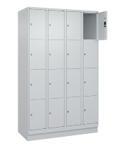 C+P Schließfachschrank Classic PLUS, Sockel, 2 Abteile, 1950x800x500mm, 7035/5012