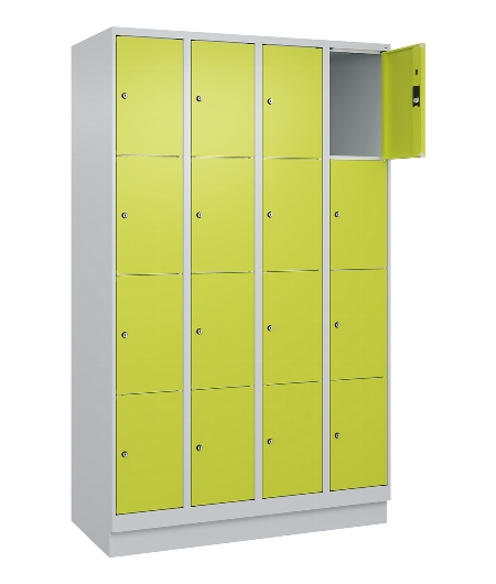 C+P Schließfachschrank Classic PLUS, Füße, 2 Abteile, 1950x600x500mm, 9016/9016