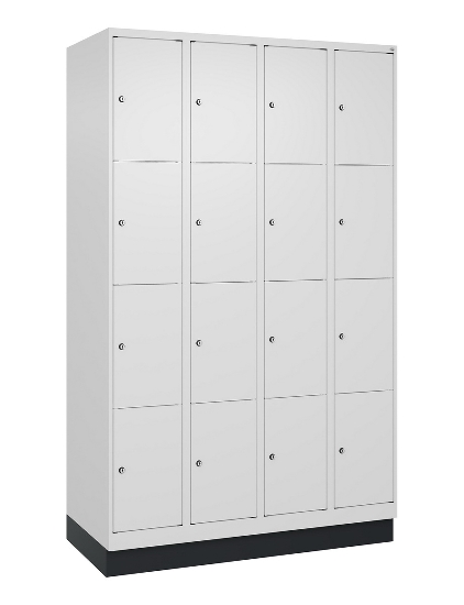 C+P Schließfachschrank Classic PLUS, Füße, 2 Abteile, 1950x800x500mm, 7035/7016