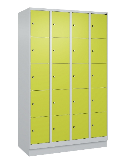 C+P Schließfachschrank Classic PLUS, Füße, 4 Abteile, 1950x1200x500mm, 7035/0024