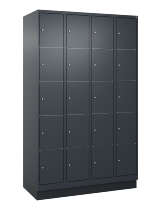 C+P Schließfachschrank Classic PLUS, Füße, 2 Abteile, 1950x600x500mm, 7016/7016