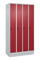 C+P Spind Classic PLUS 080020-39 mit Sockel 3 Abt. 250mm Drehriegel (HxBxT) 1950x750x500mm 7035/3003