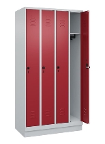 C+P Spind Classic PLUS 080020-39 mit Sockel 3 Abt. 250mm Drehriegel (HxBxT) 1950x750x500mm 7035/3003