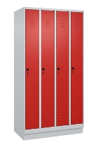 C+P Spind Classic PLUS 080020-39 mit Sockel 3 Abt. 250mm Drehriegel (HxBxT) 1950x750x500mm 7035/3003
