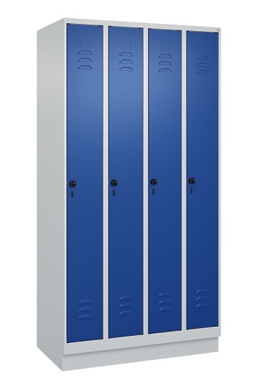 C+P Spind Classic PLUS 080020-39 mit Sockel 3 Abt. 250mm Drehriegel (HxBxT) 1950x750x500mm 7035/3003