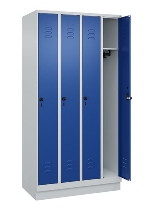 C+P Spind Classic PLUS 080020-39 mit Sockel 3 Abt. 250mm Drehriegel (HxBxT) 1950x750x500mm 7035/3003