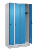 C+P Spind Classic PLUS 080020-39 mit Sockel 3 Abt. 250mm Drehriegel (HxBxT) 1950x750x500mm 7035/3003