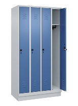 C+P Spind Classic PLUS 080020-39 mit Sockel 3 Abt. 250mm Drehriegel (HxBxT) 1950x750x500mm 7035/3003