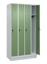 C+P Spind Classic PLUS 080020-39 mit Sockel 3 Abt. 250mm Drehriegel (HxBxT) 1950x750x500mm 7035/3003