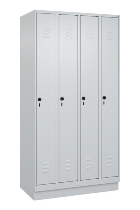 C+P Spind Classic PLUS 080020-39 mit Sockel 3 Abt. 250mm Drehriegel (HxBxT) 1950x750x500mm 7035/3003