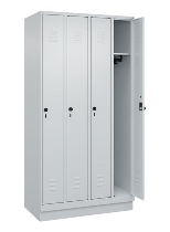 C+P Spind Classic PLUS 080020-39 mit Sockel 3 Abt. 250mm Drehriegel (HxBxT) 1950x750x500mm 7035/3003
