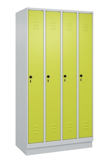 C+P Spind Classic PLUS 080020-39 mit Sockel 3 Abt. 250mm Drehriegel (HxBxT) 1950x750x500mm 7035/3003
