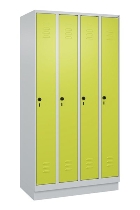C+P Spind Classic PLUS 080020-39 mit Sockel 3 Abt. 250mm Drehriegel (HxBxT) 1950x750x500mm 7035/3003