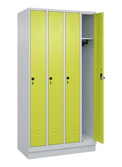 C+P Spind Classic PLUS 080020-39 mit Sockel 3 Abt. 250mm Drehriegel (HxBxT) 1950x750x500mm 7035/3003
