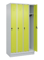 C+P Spind Classic PLUS 080020-39 mit Sockel 3 Abt. 250mm Drehriegel (HxBxT) 1950x750x500mm 7035/3003