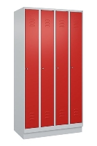 C+P Spind Classic PLUS 080020-39 mit Sockel 3 Abt. 250mm Drehriegel (HxBxT) 1950x750x500mm 7035/3003
