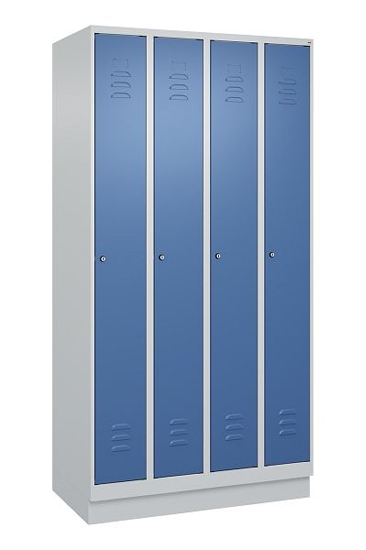 C+P Spind Classic PLUS 080020-39 mit Sockel 3 Abt. 250mm Drehriegel (HxBxT) 1950x750x500mm 7035/3003