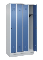 C+P Spind Classic PLUS 080020-39 mit Sockel 3 Abt. 250mm Drehriegel (HxBxT) 1950x750x500mm 7035/3003