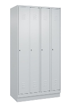 C+P Spind Classic PLUS 080020-39 mit Sockel 3 Abt. 250mm Drehriegel (HxBxT) 1950x750x500mm 7035/3003