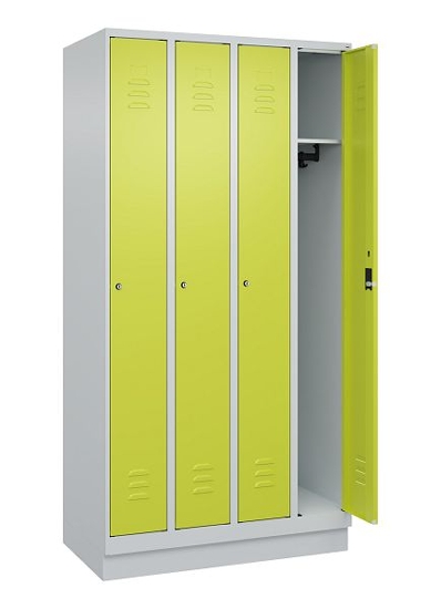 C+P Spind Classic PLUS 080020-39 mit Sockel 3 Abt. 250mm Drehriegel (HxBxT) 1950x750x500mm 7035/3003