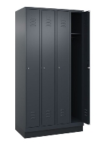 C+P Spind Classic PLUS 080020-39 mit Sockel 3 Abt. 250mm Drehriegel (HxBxT) 1950x750x500mm 7035/3003