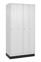 C+P Spind Classic PLUS 080020-39 mit Sockel 3 Abt. 250mm Drehriegel (HxBxT) 1950x750x500mm 7035/3003