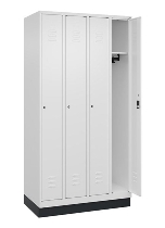 C+P Spind Classic PLUS 080020-39 mit Sockel 3 Abt. 250mm Drehriegel (HxBxT) 1950x750x500mm 7035/3003