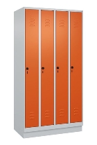 C+P Spind Classic PLUS 080020-39 mit Sockel 3 Abt. 250mm Drehriegel (HxBxT) 1950x750x500mm 7035/3003