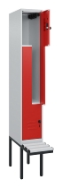 C+P Z-Spind Classic PLUS 0800437-102 schweb.Bank 2 Pers./1 Abt. 300mm Drehriegel (HxBxT) 2120x300x815mm k7035/3020