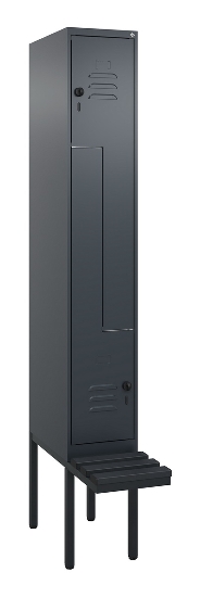 C+P Z-Spind Classic PLUS 0800437-306 schweb.Bank 6 Pers./3 Abt. 300mm Drehriegel (HxBxT) 2120x900x815mm k7016/7035