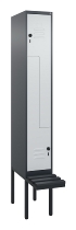 C+P Z-Spind Classic PLUS 0800437-306 schweb.Bank 6 Pers./3 Abt. 300mm Drehriegel (HxBxT) 2120x900x815mm k7016/7035